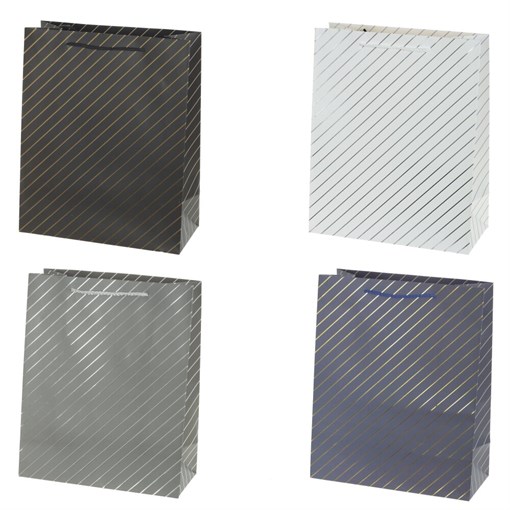 Пакет подарочный (бумага, плотность 210г/м2, блок 12шт), L31 W12 H44 см, 4в. - фото 390371