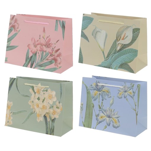 Пакет подарочный (бумага, плотность 210г/м2, блок 12шт), L23 W10 H18 см, 4в. - фото 390376