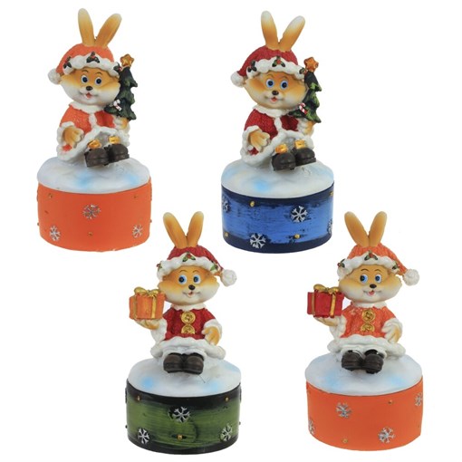 Шкатулка"Заяц", L6,5 W6,5 H12 см, 4в. - фото 390418