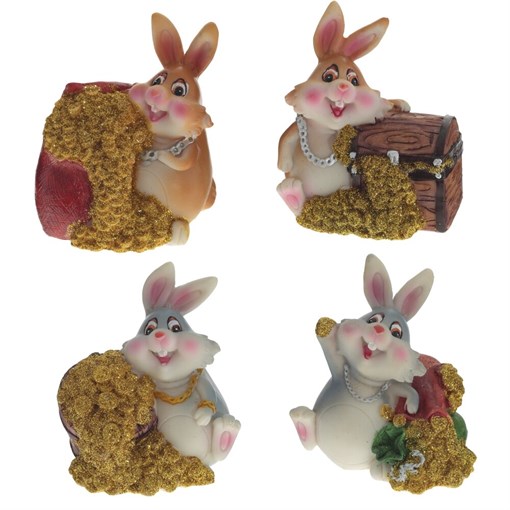 Копилка "Заяц", L9,5 W6 H10 см, 4в. - фото 390499