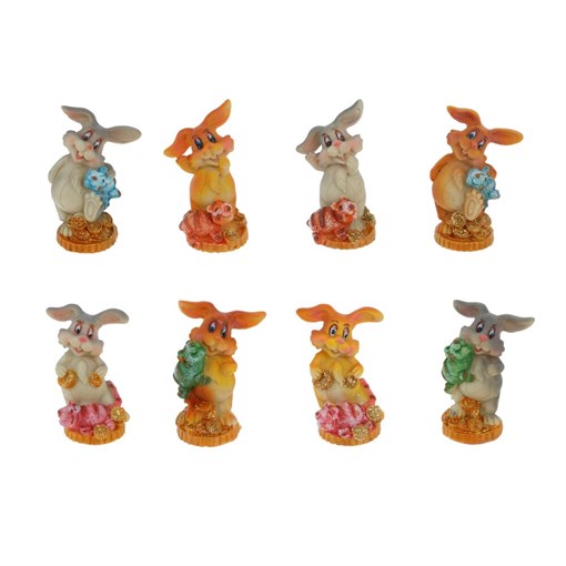 Фигурка декоративная "Заяц", L3,5 W3,5 H5,5 см, 8в. - фото 390528