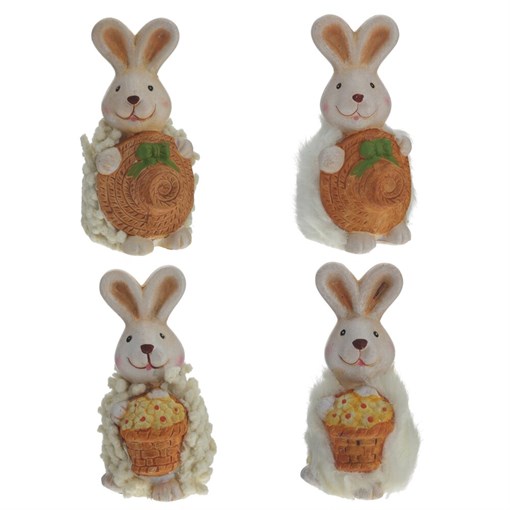 Фигурка декоративная "Заяц", L7 W8 H12 cм, 4в. - фото 390672