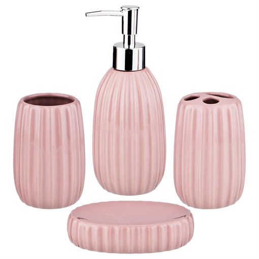 Lefard (Лефард) Набор для ванной комнаты 4 пр.:дозатор для мыла, мыльница, стакан для зубных щеток , стакан (кор=12к - фото 391348