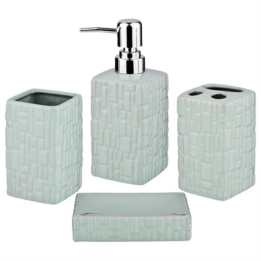 Lefard (Лефард) Набор для ванной комнаты 4 пр.:дозатор для мыла, мыльница, стакан для зубных щеток , стакан (кор=12к - фото 391354