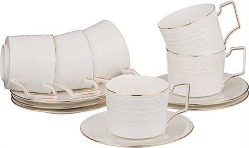 Чайный набор на 6 персон 12 пр. 250 мл D=15,5 см - фото 391368