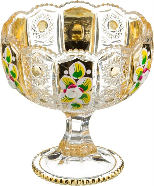 Конфетница на ножке "Lefard gold glass" D=12,5 см H=13 см - фото 391522
