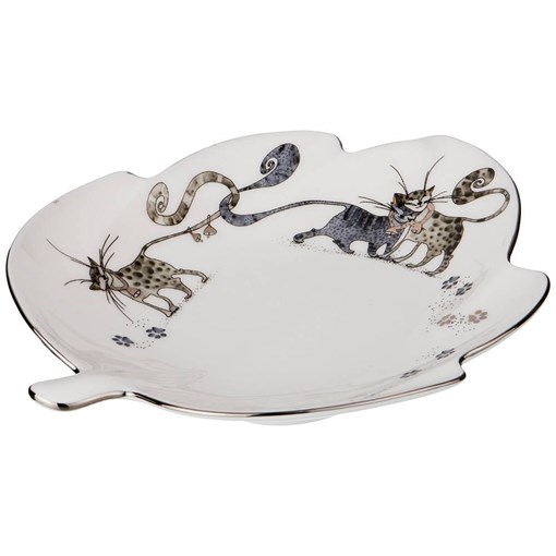Блюдо "Котики", L=21 см 22*17,5 см - фото 391580