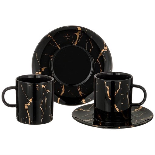 Чайный набор на 2 персоны 4 пр."fantasy" 220 мл , черный - фото 391661