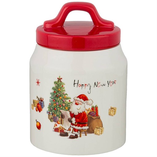 Емкость для сыпучих продуктов "С новым годом!" 10*10*14 см / 600 мл - фото 391987