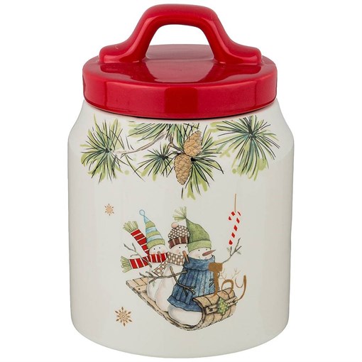 Емкость для сыпучих продуктов "Зимняя забава" 10*10*14 см / 600 мл - фото 391990