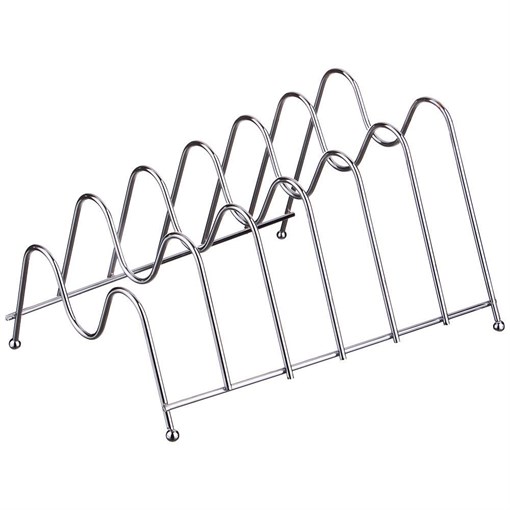 Подставка для тарелок на 6  шт 28*23 см H=16 см цвет - серебро. - фото 392151