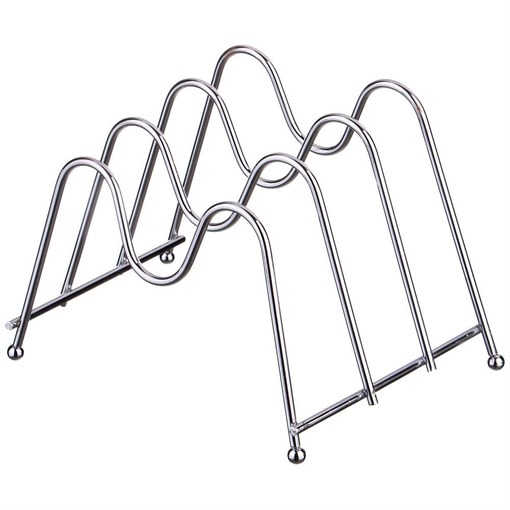 Подставка для тарелок на 3  шт 21*15 см H=14 см цвет - серебро. - фото 392153