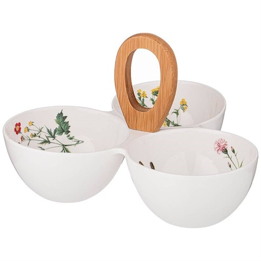 Менажница bronco "Meadow" трехсекционная с ручкой 24,5*23*7 см - фото 392324