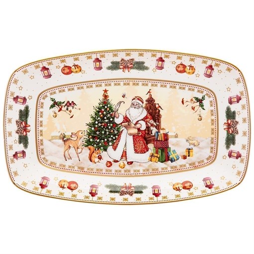 Блюдо lefard "Дед мороз" прямоуг. 25х16х3 см - фото 392679