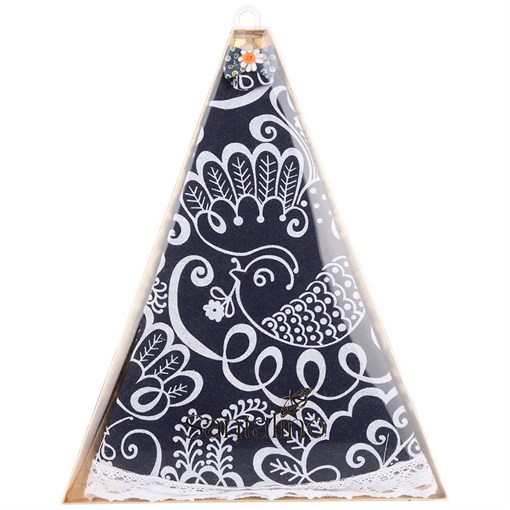 Полотенце круглое кухонное d75 см "Птица счастья", 100% хлопок, синий - фото 392686