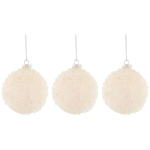 Набор елочных шаров из 3-х шт коллекция "Ледяная слеза" D=10 см - фото 392947