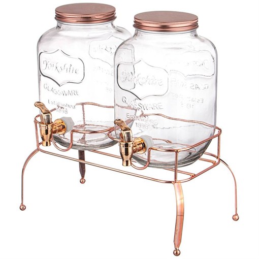 Диспенсеры для напитков 2 штуки по 4 л на подставке - фото 393352