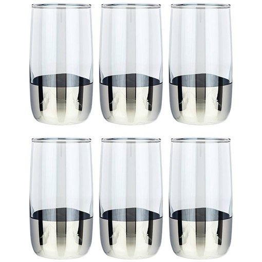 НАБОР СТАКАНОВ ИЗ 6 ШТ "ЧЕРНОЕ МОРЕ ДЕМИ СЕРЕБРО" 330 МЛ - фото 393464
