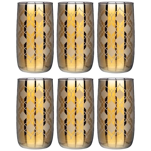 Набор стаканов из 6 шт "Бакарра ромб черное золото" 330 мл - фото 393491