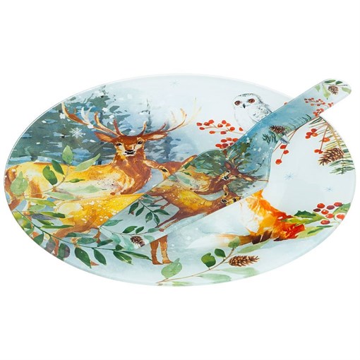 Набор для торта:блюдо+лопатка D=28 см коллекция "Зимняя сказка" - фото 393537