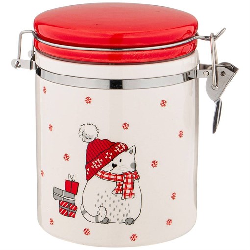 Банка для сыпучих продуктов с клипсой коллекция "Christmas gift" 14.1x10.2x14.2 см - фото 393709