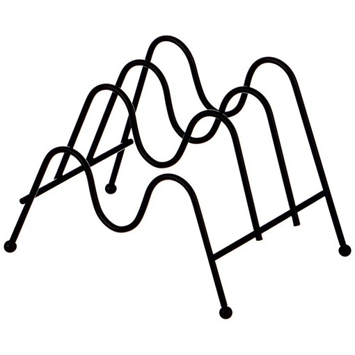 Подставка для тарелок на 3  шт 21*15 см H=14 см цвет - черный. - фото 393742