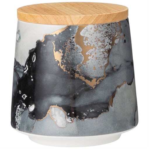 БАНКА С ДЕРЕВ.КРЫШКОЙ LEFARD "MOON ART" 550МЛ 10,5*10,5СМ (КОР=36ШТ.) - фото 393961