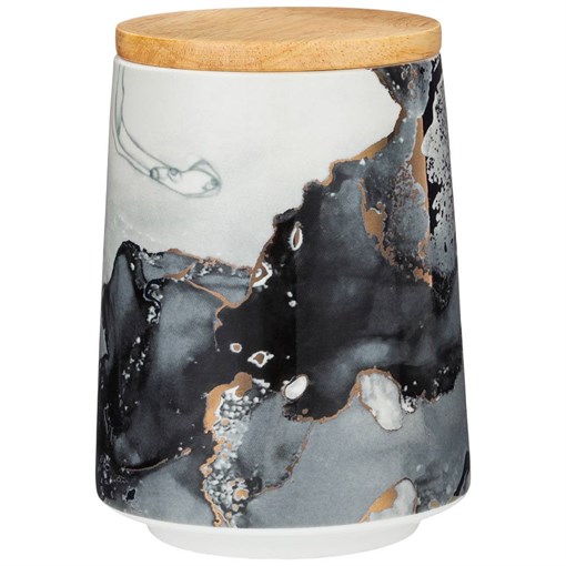 БАНКА С ДЕРЕВ.КРЫШКОЙ LEFARD "MOON ART" 650МЛ 10,5*14СМ (КОР=24ШТ.) - фото 393965