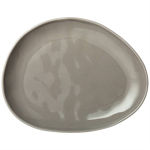 Тарелка обеденная bronco "Meadow" 29*23 см серая - фото 394014