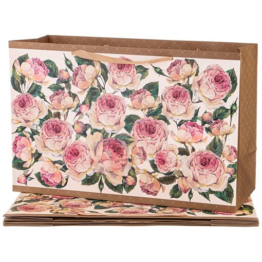 Комплект бумажных пакетов из 4 шт "Винтаж. пионы" - фото 394095