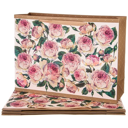 Комплект бумажных пакетов из 4 шт "Винтаж. пионы" - фото 394096