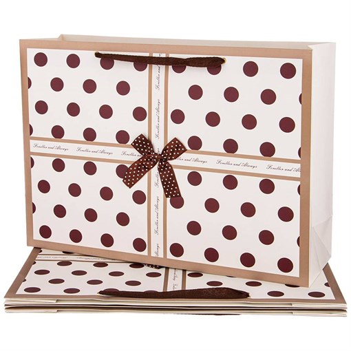 Комплект бумажных пакетов из 4 шт "Горошек" - фото 394103