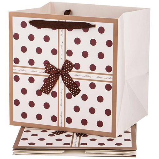 Комплект бумажных пакетов из 4 шт "Горошек" - фото 394105