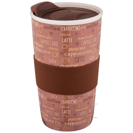 Кружка с силиконовой крышкой "Кофемания" 430 мл - фото 394294