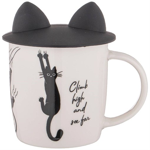 Кружка с силиконовой крышкой "Котомания" 380 мл - фото 394303