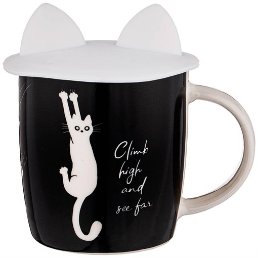 Кружка с силиконовой крышкой "Котомания" 380 мл - фото 394307