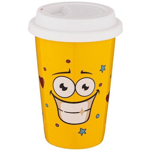 Кружка lefard smile с крышкой 400 мл - фото 394394