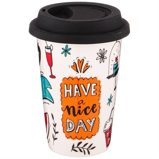 Кружка lefard coffemania с крышкой 400 мл - фото 394402