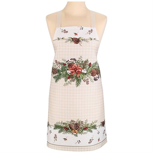 Фартук "Celebration", 100% хлопок,бежевый,твил, клетка - фото 394509