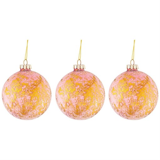 Набор шаров из 3 шт коллекция "Блеск" D=8 см - фото 394540