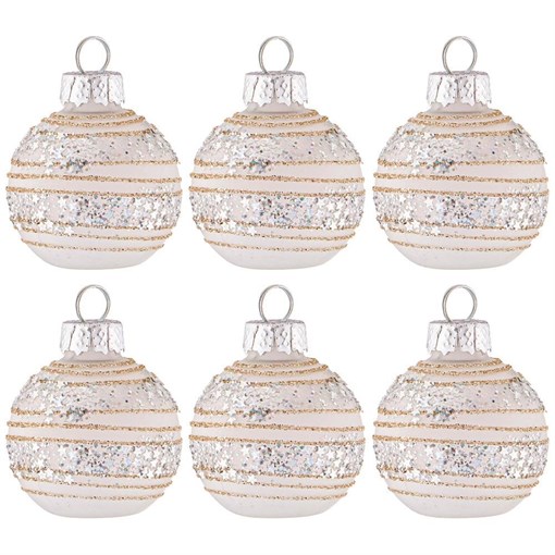 Набор шаров на маленькую елочку коллекция "Блеск" из 6 шт D=4 см - фото 394548