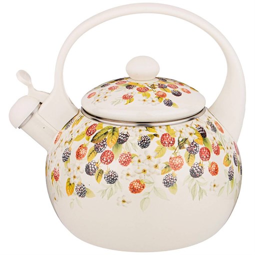 Чайник agness эмалированный со свистком, серия "Ежевика"2,2л, индукционное дно - фото 394629
