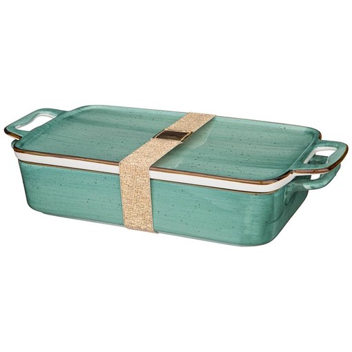 Блюдо для запекания с крышкой bronco "Nature" 1500 мл мятное - фото 395164