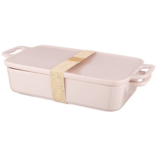 Блюдо для запекания с крышкой bronco "Fusion" 1500 мл пудровое - фото 395200