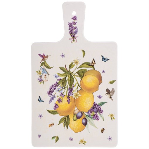Доска сервировочная с ручкой lefard "Прованс лимоны" 30,5*18,5*1 см - фото 395446
