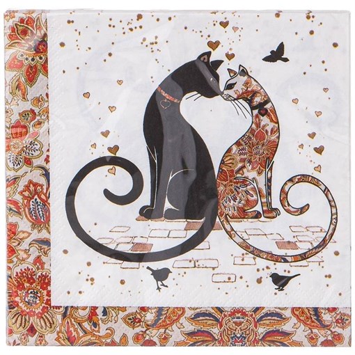 Салфетки бумажные lefard парижские коты 33*33 см , 3слоя, 20шт - фото 395799