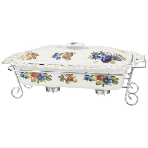 Мармит на метал подставке agness "Фрукты" 38*25*11 см - фото 395922