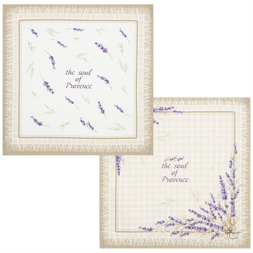 Набор салфеток из 2-х шт "Душа прованса",40х40 см , 100% хлопок,бежевый,твил, - фото 396001
