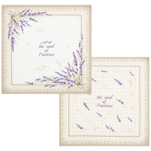 Набор салфеток из 2-х шт "Душа прованса",40х40 см , 100% хлопок,бежевый,твил, - фото 396005