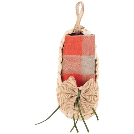 Полотенце в лапте "Эко-стиль",50х30 см , лён 100% , оранжевый - фото 396035